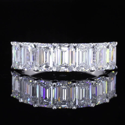 3.14 CTTW Emerald Lab Diamond Half Eternity Eternity Band (E/D Color and VS1 Clarity)