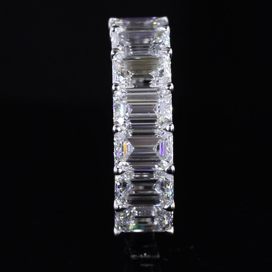 3.14 CTTW Emerald Lab Diamond Half Eternity Eternity Band (E/D Color and VS1 Clarity)