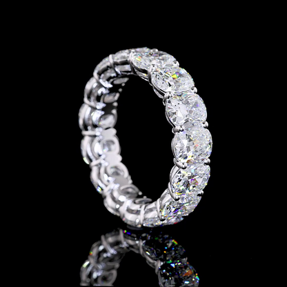 7.36 CTTW Cushion Brilliant Lab Diamond Full Eternity Sz. 6 (E Color and VS Clarity)