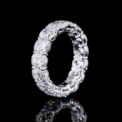 7.36 CTTW Cushion Brilliant Lab Diamond Full Eternity Sz. 6 (E Color and VS Clarity)