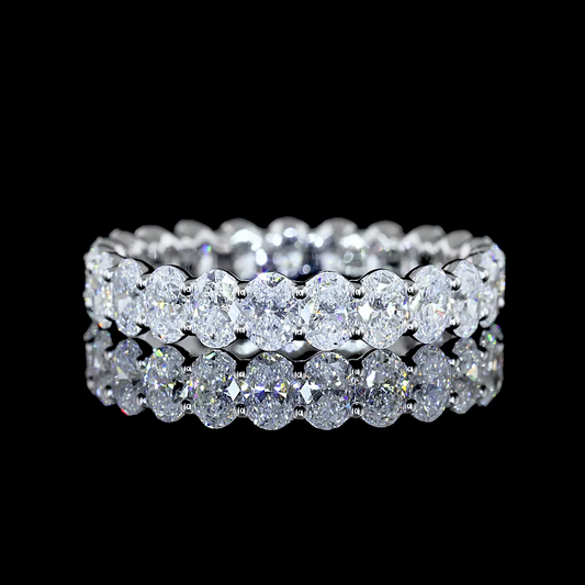 2.31 CTTW Oval Lab Diamond Full Eternity Sz. 6 18k White Gold E Color and VS Clarity jewelry-spot-usa