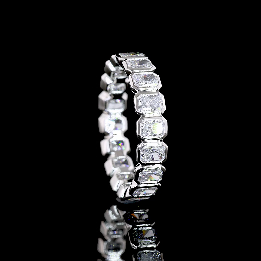 1.82 CTTW Radiant Lab Grown Diamond Full Eternity Sz. 5.25 (E Color and VS Clarity)