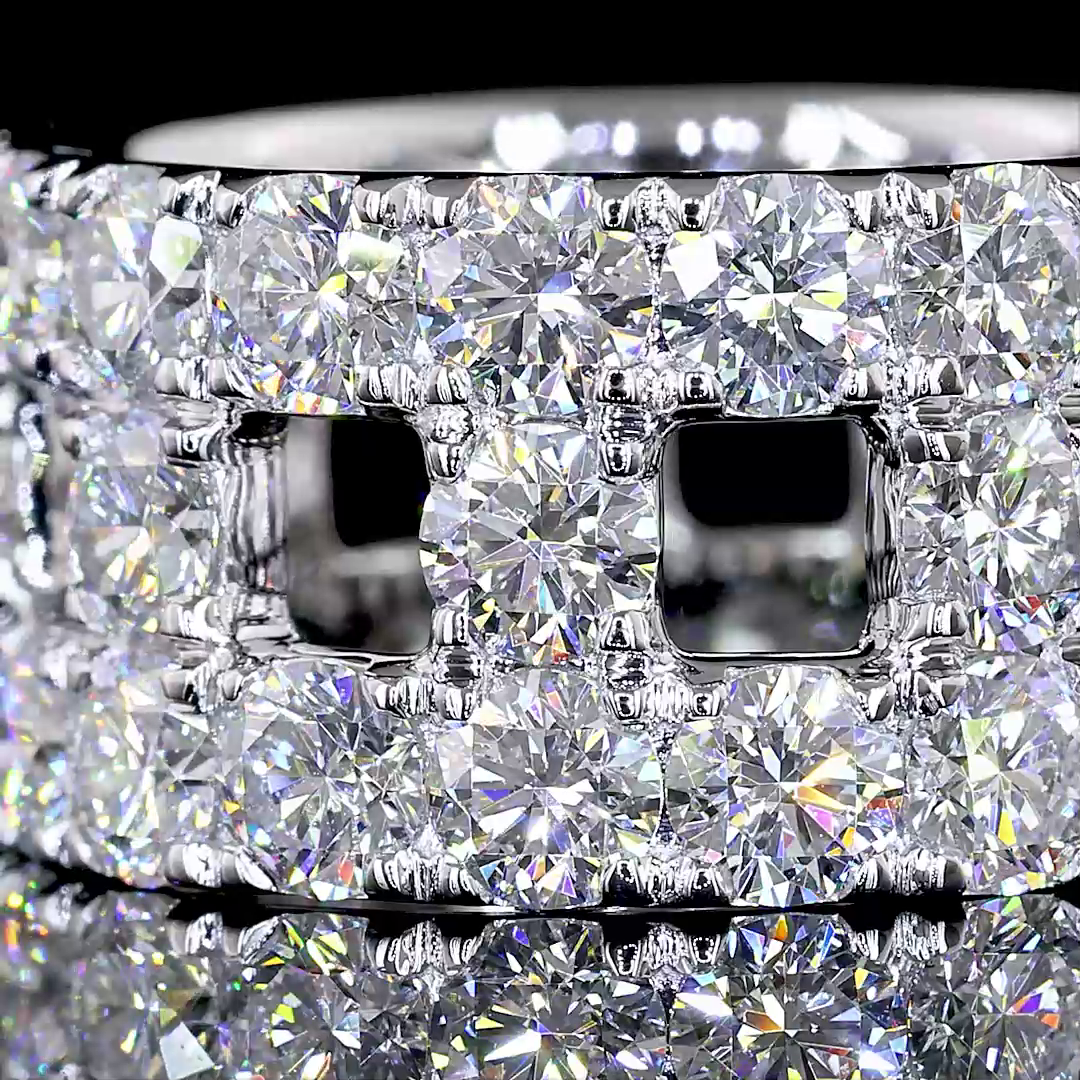 7.28 CTTW Round Lab Diamond Full Eternity (E Color and VS Clarity)