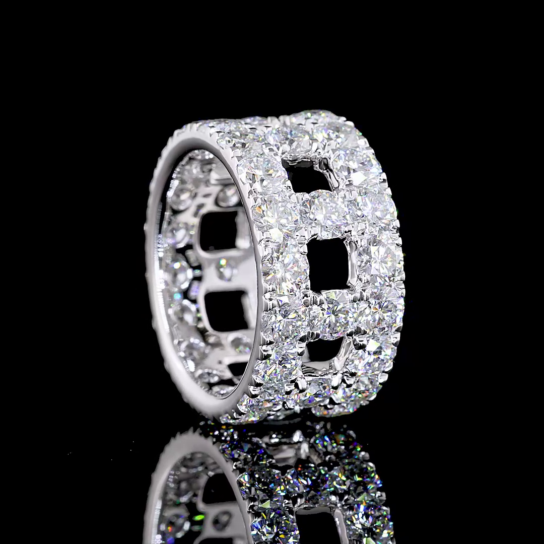 7.28 CTTW Round Lab Diamond Full Eternity (E Color and VS Clarity)
