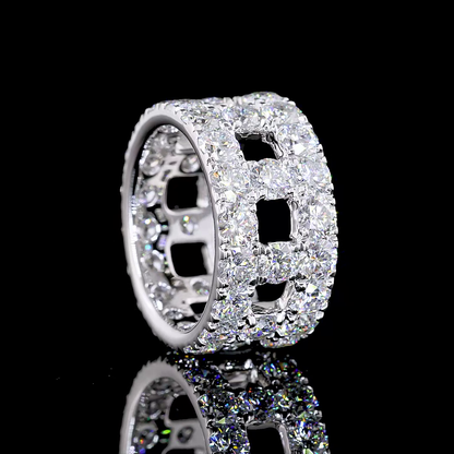 7.28 CTTW Round Lab Diamond Full Eternity (E Color and VS Clarity)