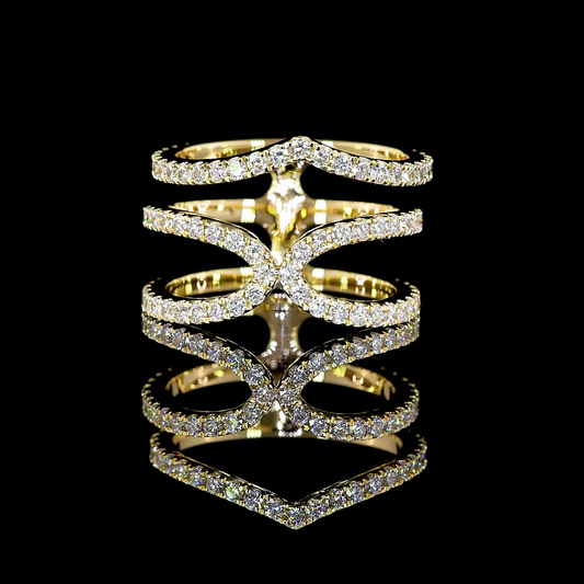 14k Yellow Gold Lab Diamond Round 1.62 CTTW Special Eternity Band Sz. 6.25 F VS2 jewelry-spot-usa