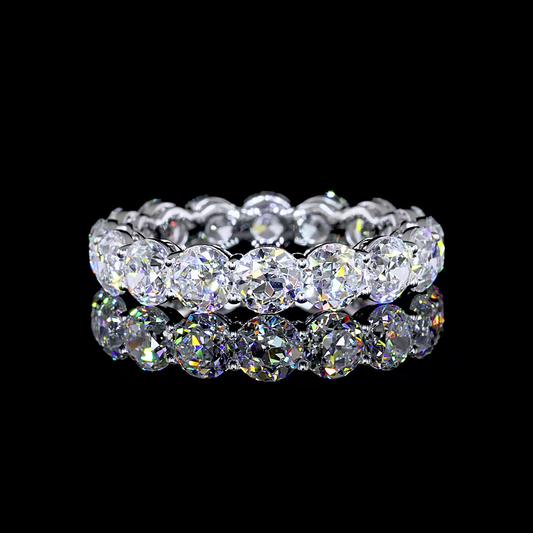 14k White Gold Lab Diamond Old European Brilliant 4.60 CTTW Full Eternity Band Sz. 6.5 E VVS2