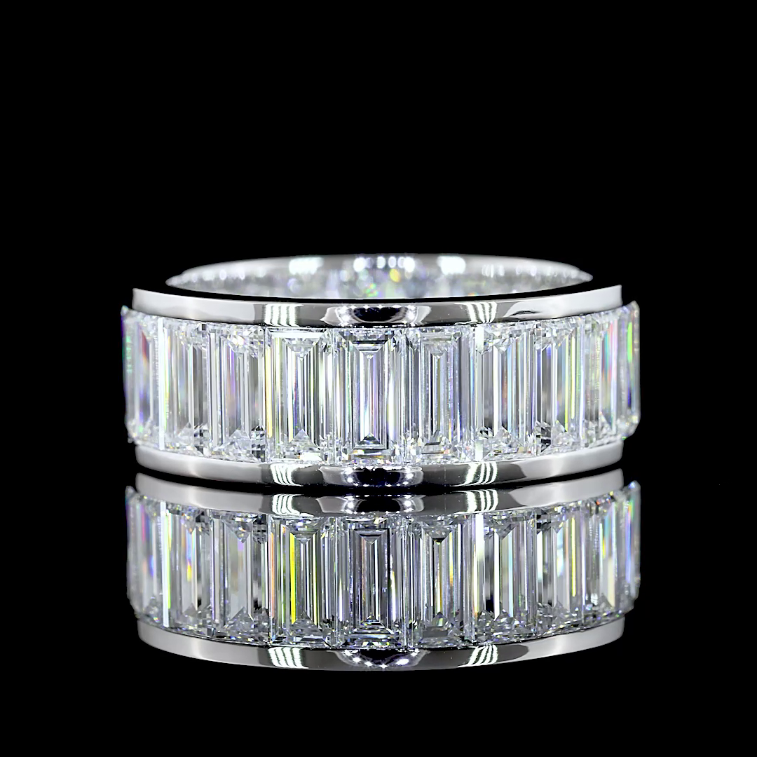 6.09 CTTW Baguette Lab Diamond Full Eternity Sz. 6.25 14k White Gold E Color and VS Clarity jewelry-spot-usa