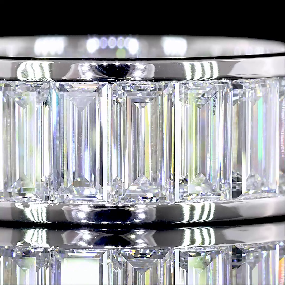 6.09 CTTW Baguette Lab Diamond Full Eternity Sz. 6.25 14k White Gold E Color and VS Clarity jewelry-spot-usa
