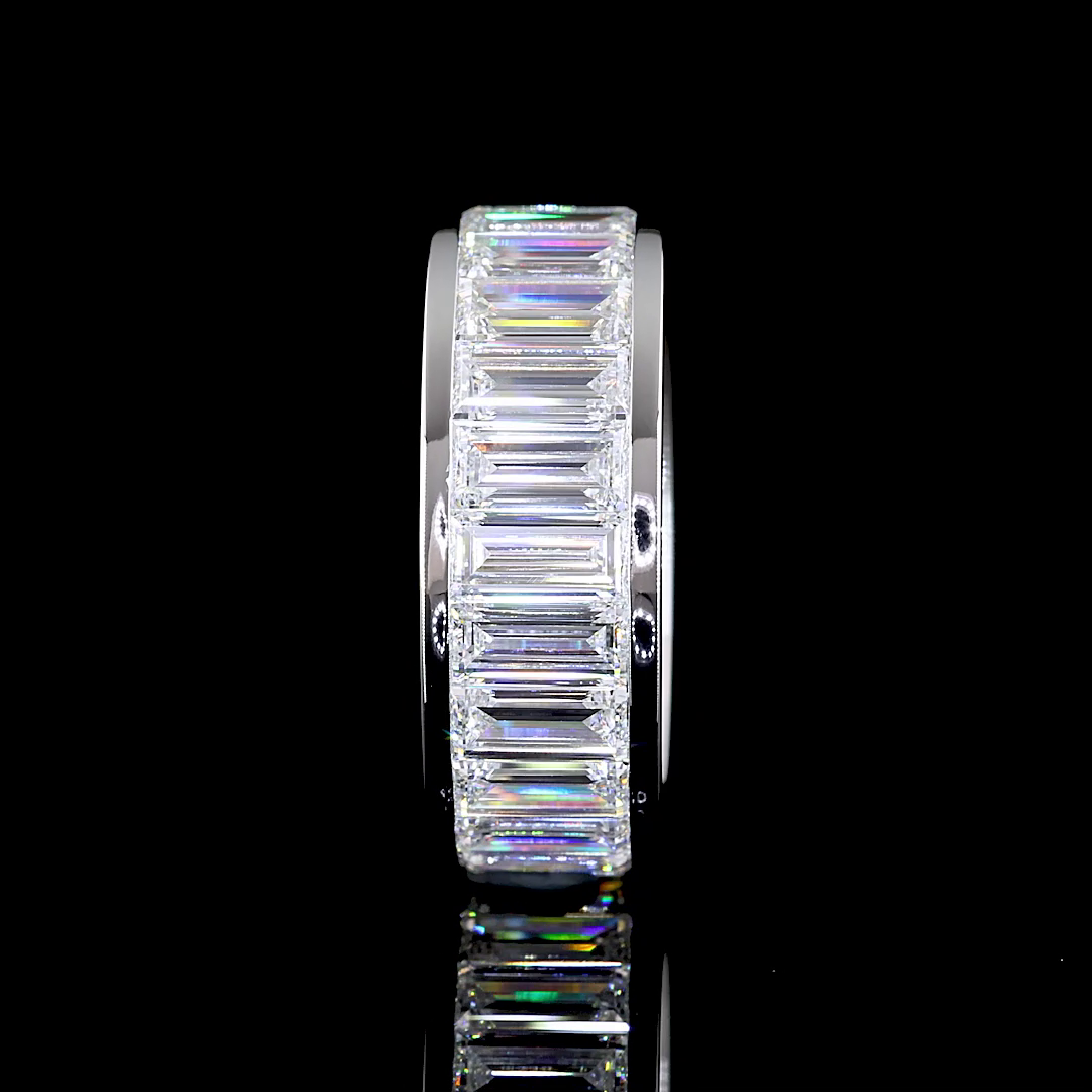 6.09 CTTW Baguette Lab Diamond Full Eternity Sz. 6.25 14k White Gold E Color and VS Clarity jewelry-spot-usa