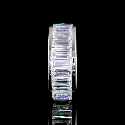 6.09 CTTW Baguette Lab Diamond Full Eternity Sz. 6.25 14k White Gold E Color and VS Clarity jewelry-spot-usa