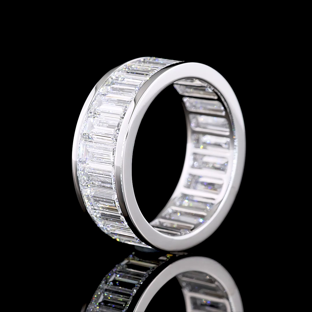 6.09 CTTW Baguette Lab Diamond Full Eternity Sz. 6.25 14k White Gold E Color and VS Clarity jewelry-spot-usa