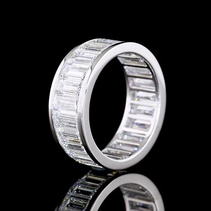 6.09 CTTW Baguette Lab Diamond Full Eternity Sz. 6.25 14k White Gold E Color and VS Clarity jewelry-spot-usa
