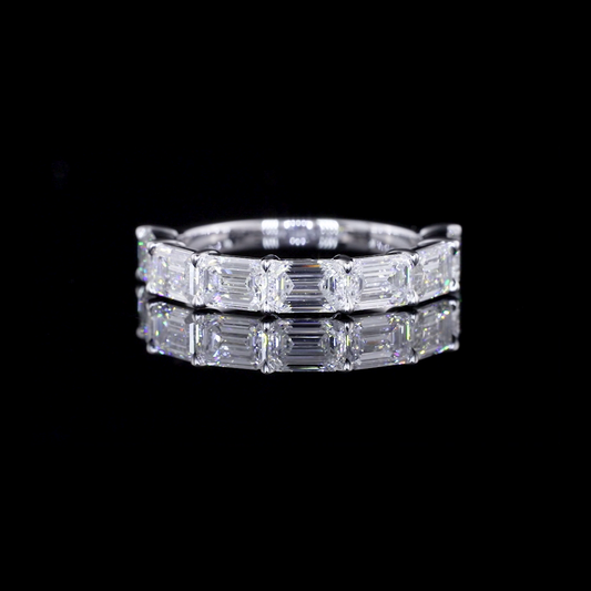 2.48 CTTW Emerald Lab Diamond Half Eternity Eternity Band (F Color and VS1 Clarity)