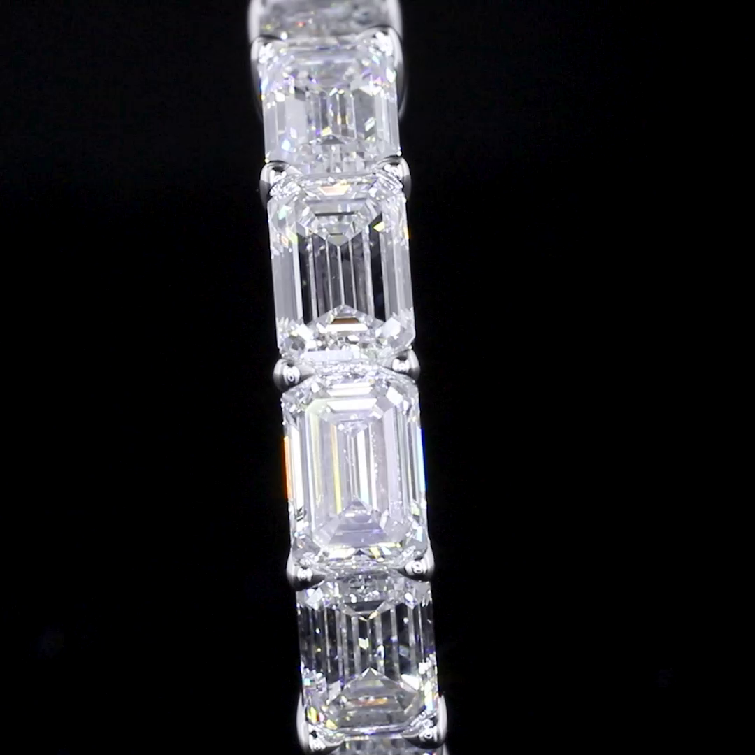 2.48 CTTW Emerald Lab Diamond Half Eternity Eternity Band (F Color and VS1 Clarity)