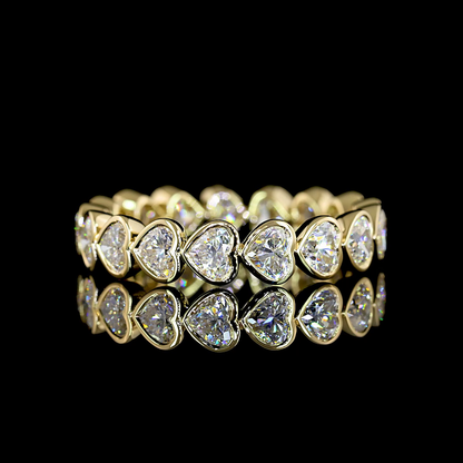 2.53 CTTW Heart Lab Diamond Full Eternity Sz. 6.5 (E Color and VS Clarity)