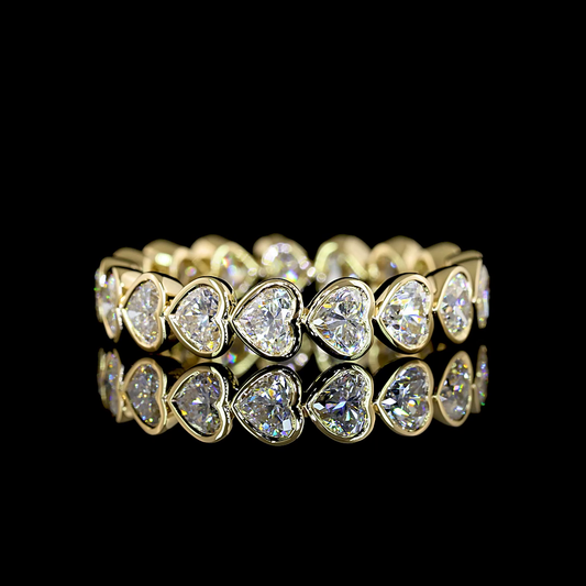 2.53 CTTW Heart Lab Diamond Full Eternity Sz. 6.5 (E Color and VS Clarity)