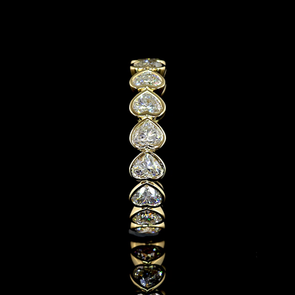 2.53 CTTW Heart Lab Diamond Full Eternity Sz. 6.5 (E Color and VS Clarity)
