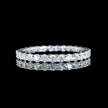 1.04 CTTW Round Lab Diamond Full Eternity Sz. 6.5 14k White Gold (E Color and VS Clarity)