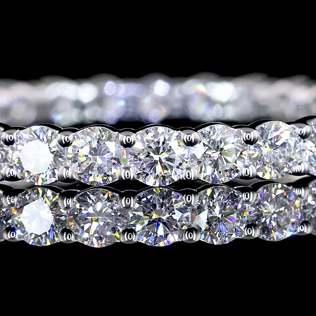 1.04 CTTW Round Lab Diamond Full Eternity Sz. 6.5 14k White Gold (E Color and VS Clarity)