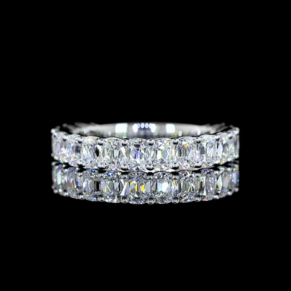 1.78 CTTW Antique Cushion Lab Diamond 3/4 Eternity Band Sz. 4.25 Platinum (E Color and VS Clarity)