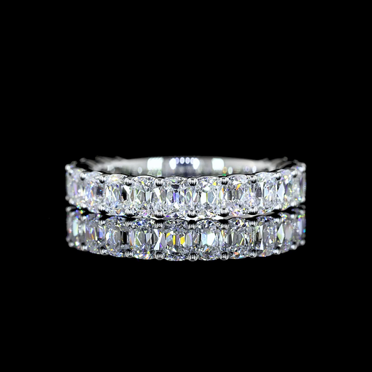1.78 CTTW Antique Cushion Lab Diamond 3/4 Eternity Band Sz. 4.25 Platinum (E Color and VS Clarity)