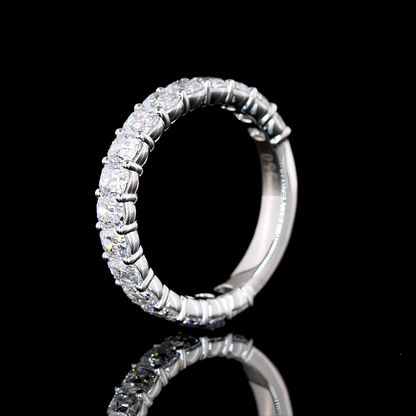 1.78 CTTW Antique Cushion Lab Diamond 3/4 Eternity Band Sz. 4.25 Platinum (E Color and VS Clarity)