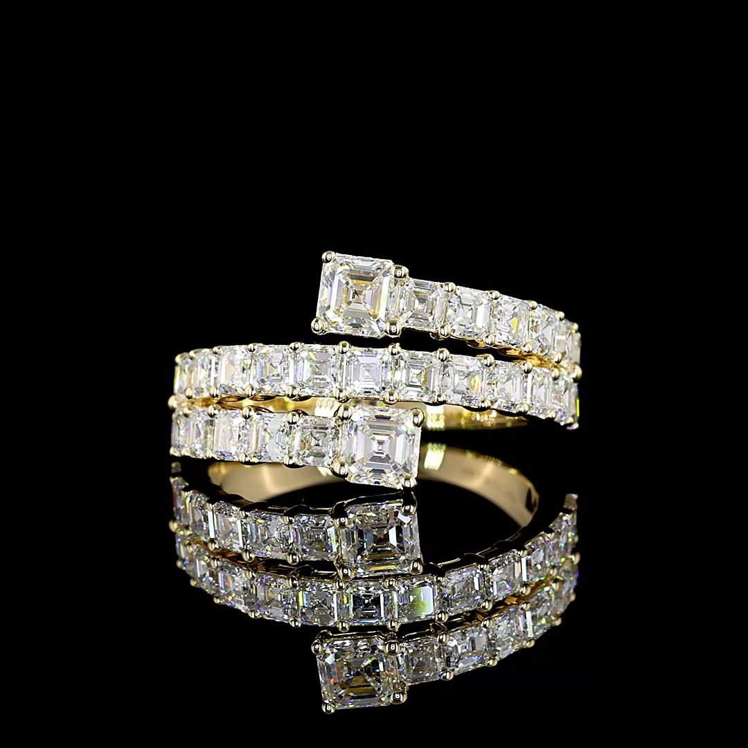 2.68 CTTW Asscher Lab Diamond Special Eternity Band Sz. 6 14k Yellow Gold E Color and VS Clarity jewelry-spot-usa
