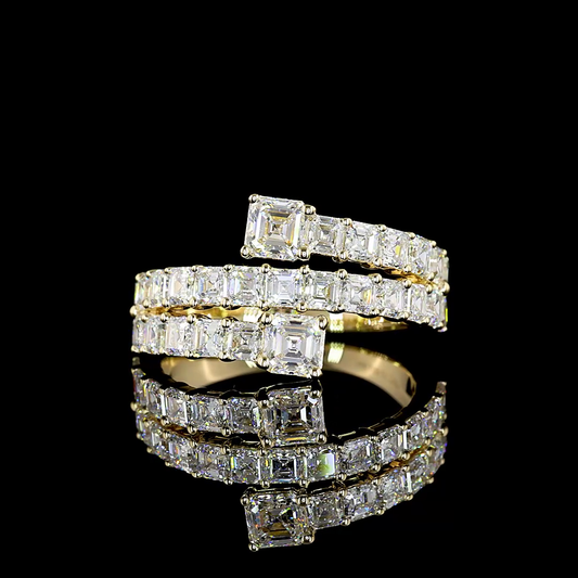 2.68 CTTW Asscher Lab Diamond Special Eternity Band Sz. 6 14k Yellow Gold E Color and VS Clarity jewelry-spot-usa