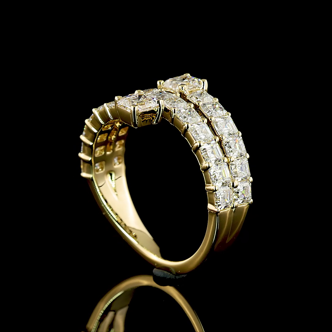 2.68 CTTW Asscher Lab Diamond Special Eternity Band Sz. 6 14k Yellow Gold E Color and VS Clarity jewelry-spot-usa