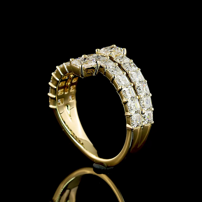 2.68 CTTW Asscher Lab Diamond Special Eternity Band Sz. 6 14k Yellow Gold E Color and VS Clarity jewelry-spot-usa