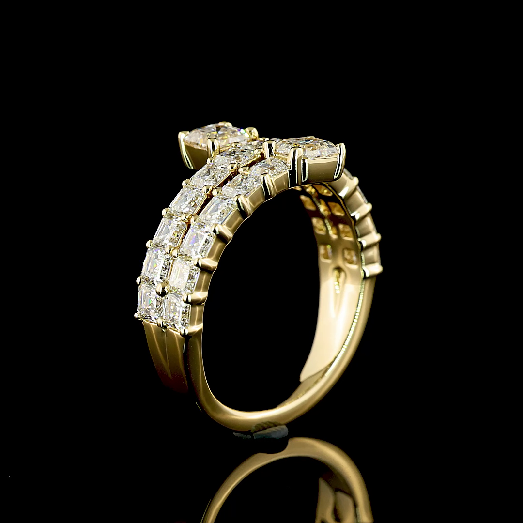 2.68 CTTW Asscher Lab Diamond Special Eternity Band Sz. 6 14k Yellow Gold E Color and VS Clarity jewelry-spot-usa