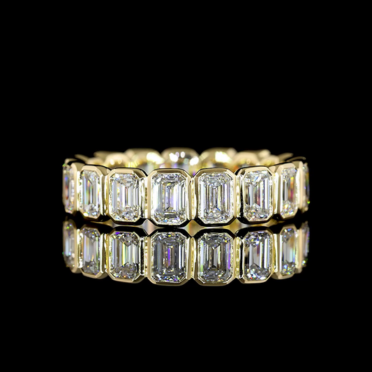 3.99 CTTW Emerald Lab Diamond Full Eternity Sz. 8 14k Yellow Gold E Color and VS Clarity jewelry-spot-usa