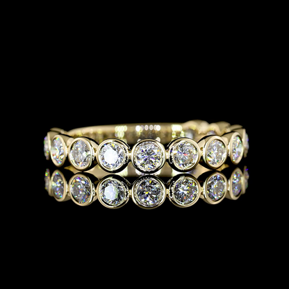 1.02 CTTW Round Lab Diamond 3/4 Eternity Band Sz. 6.5 14k Yellow Gold (E Color and VS Clarity)