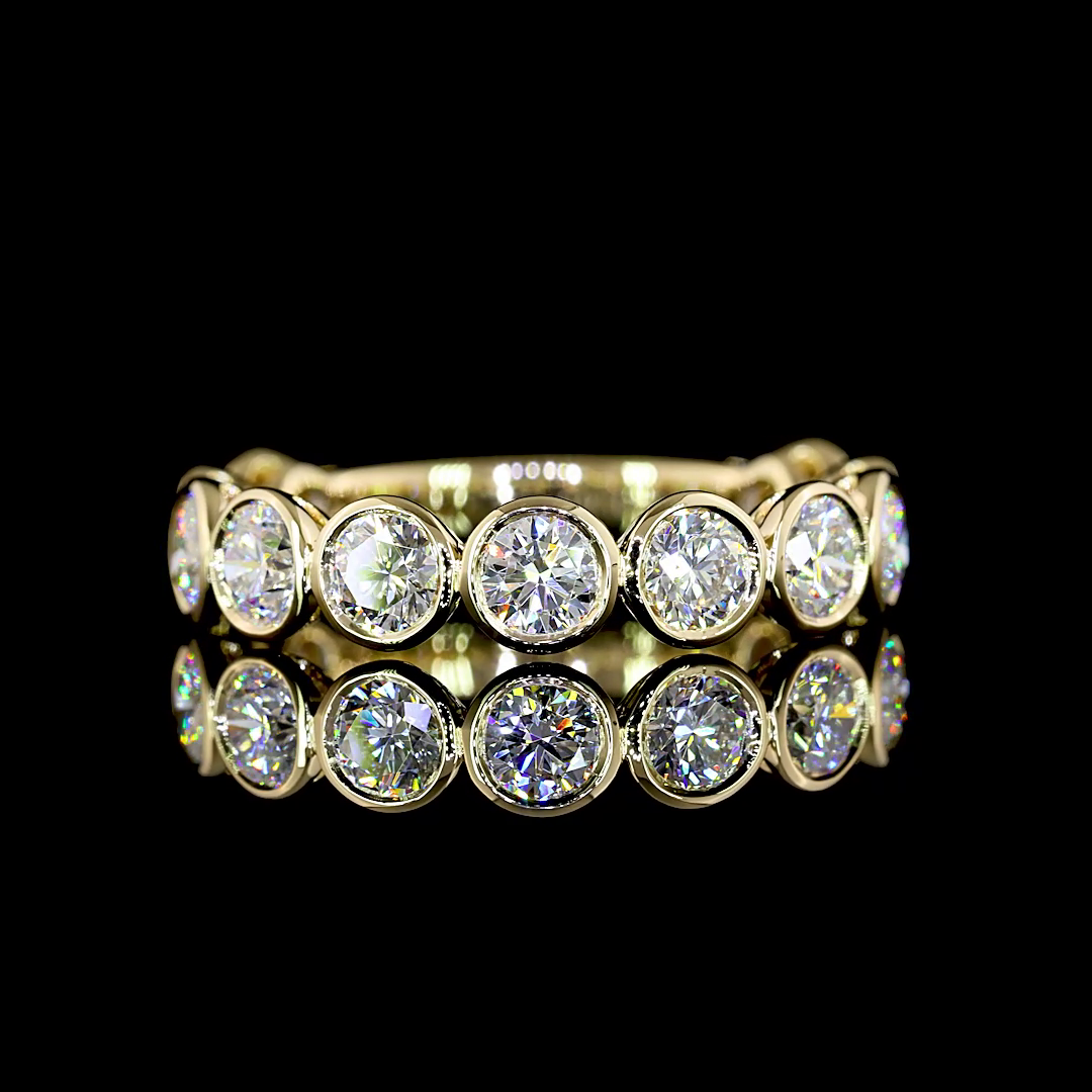 1.94 CTTW Round Lab Diamond 3/4 Eternity Band Sz. 6.5 14k Yellow Gold (E Color and VS Clarity)
