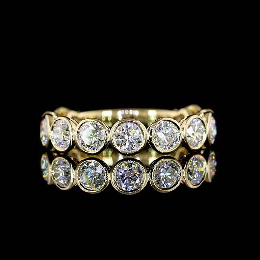 1.94 CTTW Round Lab Diamond 3/4 Eternity Band Sz. 6.5 14k Yellow Gold (E Color and VS Clarity)