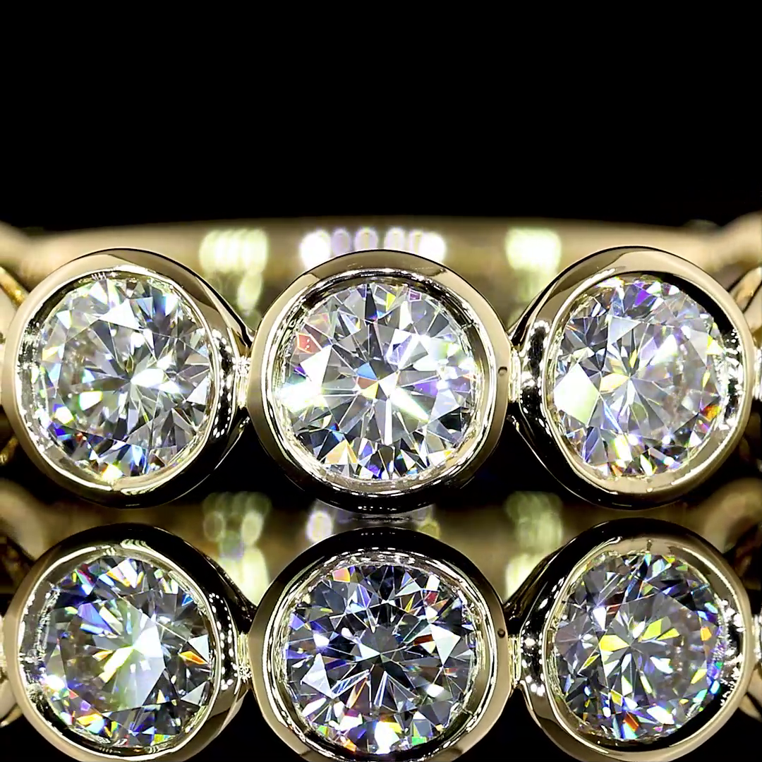 1.94 CTTW Round Lab Diamond 3/4 Eternity Band Sz. 6.5 14k Yellow Gold (E Color and VS Clarity)