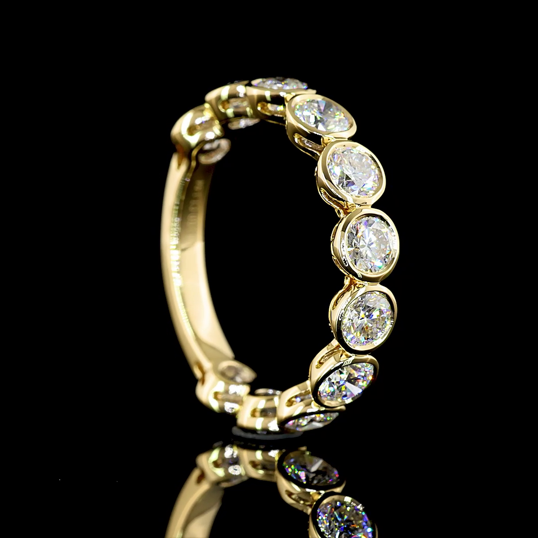 1.94 CTTW Round Lab Diamond 3/4 Eternity Band Sz. 6.5 14k Yellow Gold (E Color and VS Clarity)