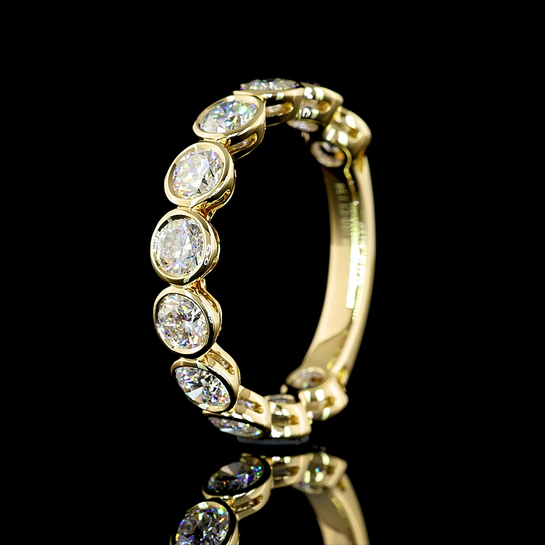 1.94 CTTW Round Lab Diamond 3/4 Eternity Band Sz. 6.5 14k Yellow Gold (E Color and VS Clarity)