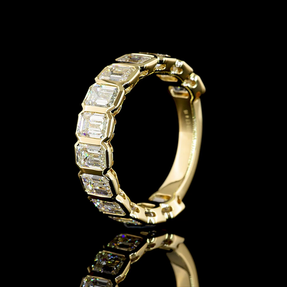 4.15 CTTW Emerald Lab Diamond 3/4 Eternity Band (E Color and VS Clarity)