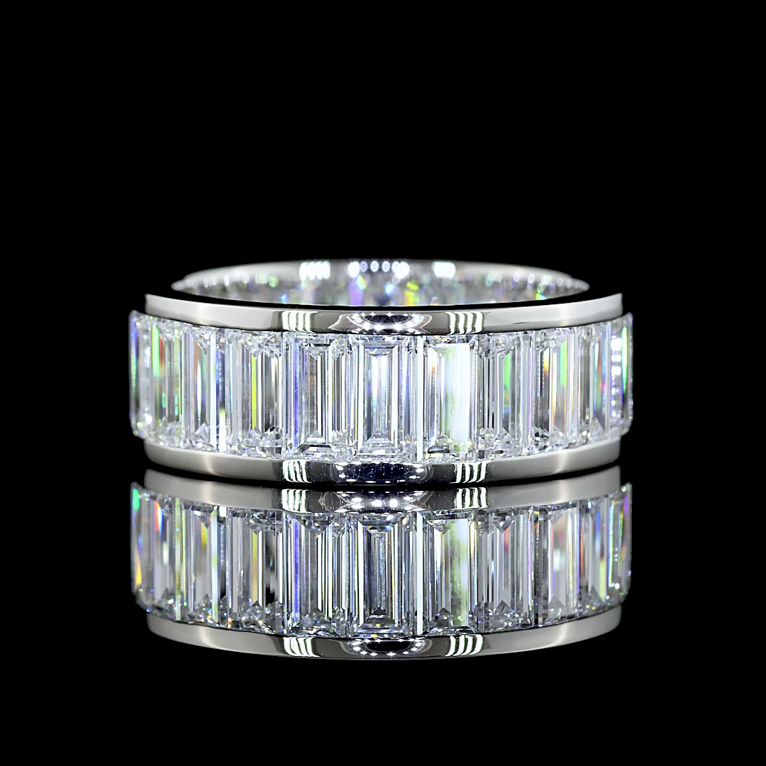 6.50 CTTW Baguette Lab Diamond Full Eternity Sz. 7 Platinum (E Color and VS Clarity)