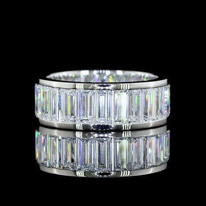 6.50 CTTW Baguette Lab Diamond Full Eternity Sz. 7 Platinum (E Color and VS Clarity)