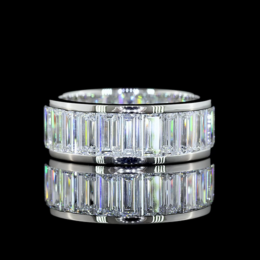6.50 CTTW Baguette Lab Diamond Full Eternity Sz. 7 Platinum (E Color and VS Clarity)