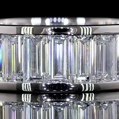 6.50 CTTW Baguette Lab Diamond Full Eternity Sz. 7 Platinum (E Color and VS Clarity)
