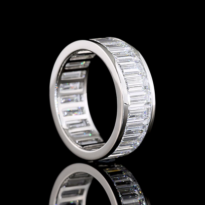 6.50 CTTW Baguette Lab Diamond Full Eternity Sz. 7 Platinum (E Color and VS Clarity)