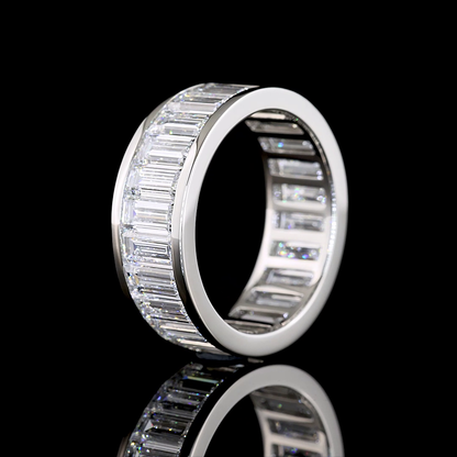 6.50 CTTW Baguette Lab Diamond Full Eternity Sz. 7 Platinum (E Color and VS Clarity)