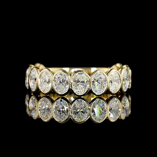 2.05 CTTW Oval Lab Diamond 3/4 Eternity Band Sz. 6.5 14k Yellow Gold (E Color and VS Clarity)