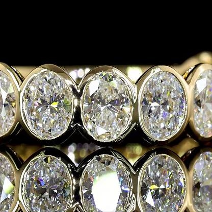 2.05 CTTW Oval Lab Diamond 3/4 Eternity Band Sz. 6.5 14k Yellow Gold (E Color and VS Clarity)