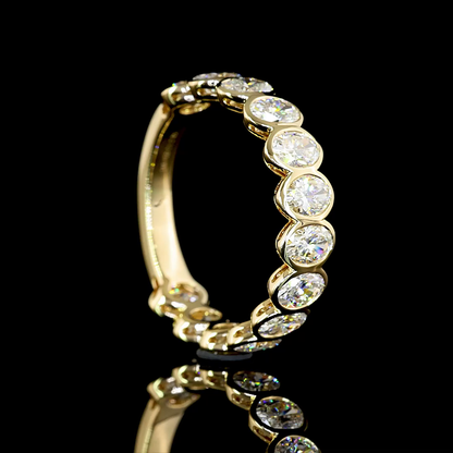 2.05 CTTW Oval Lab Diamond 3/4 Eternity Band Sz. 6.5 14k Yellow Gold (E Color and VS Clarity)