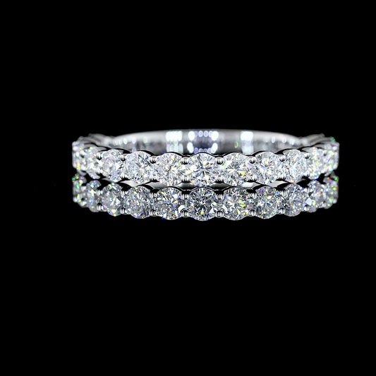0.97 CTTW Round Lab Diamond 3/4 Eternity Band Sz. 6.5 14k White Gold (E Color and VS Clarity)
